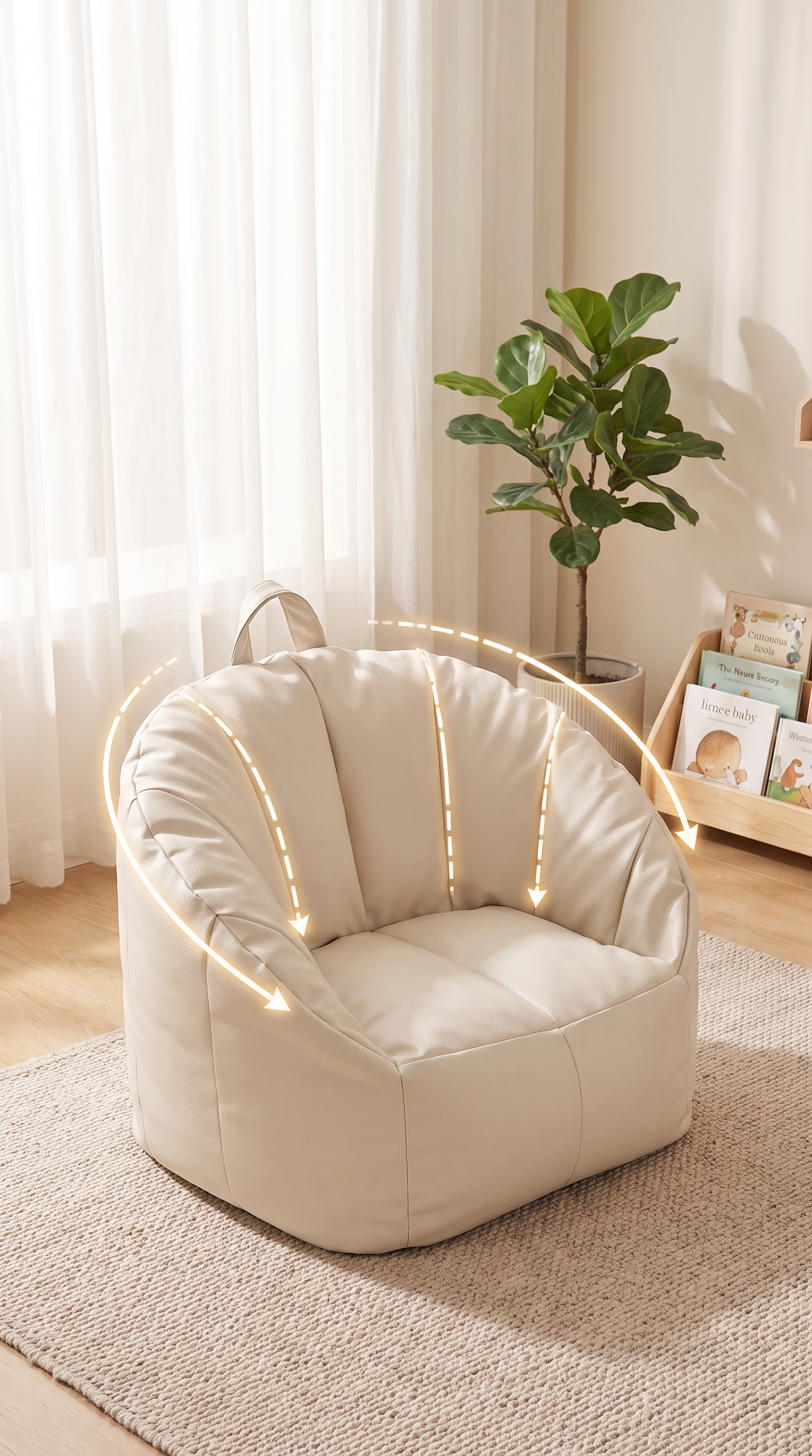 Scalloped child's sofa